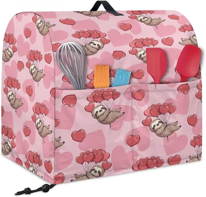 Funny Sloth with Hearts Mixer Cover Stand Mixer Dust Proof Covers with Handle - Image 2