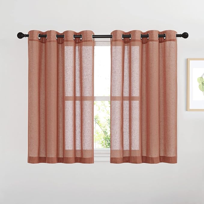 NICETOWN Washed Linen Sheer Curtains by NICETOWN