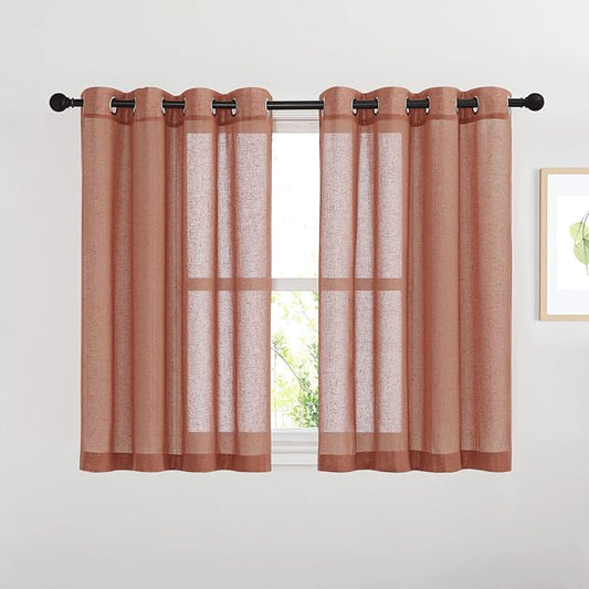 NICETOWN Washed Linen Sheer Curtains by NICETOWN