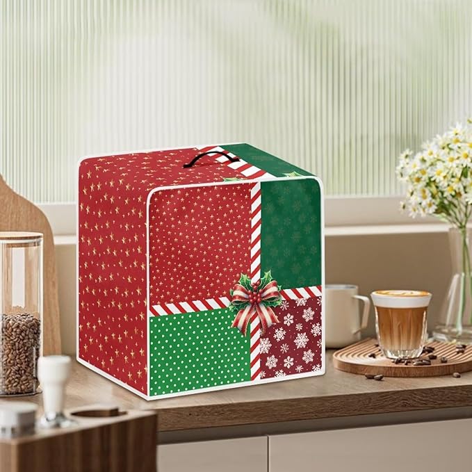 Coffee Maker Cover Christmas Holiday Dust Resistant Small Kitchen Appliance - Image 3