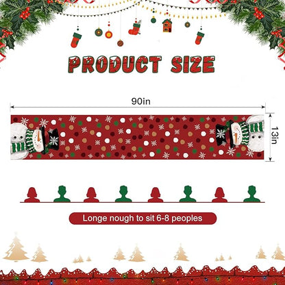 OTOSTAR Snowman Snowflake Christmas Table Runner, Xmas Seasonal Winter Holiday - Image 5