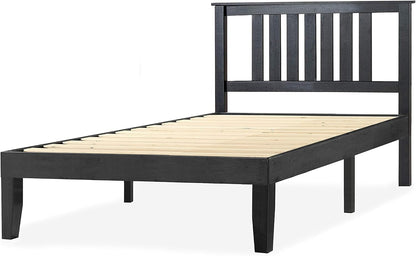 mellow marley 14 inch solid wood platform bed, side view