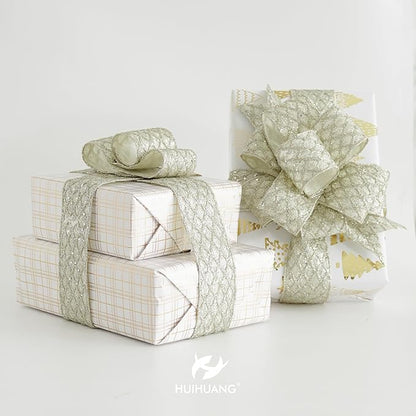 HUIHUANG Champagne Glitter Wired Ribbon - Image 7