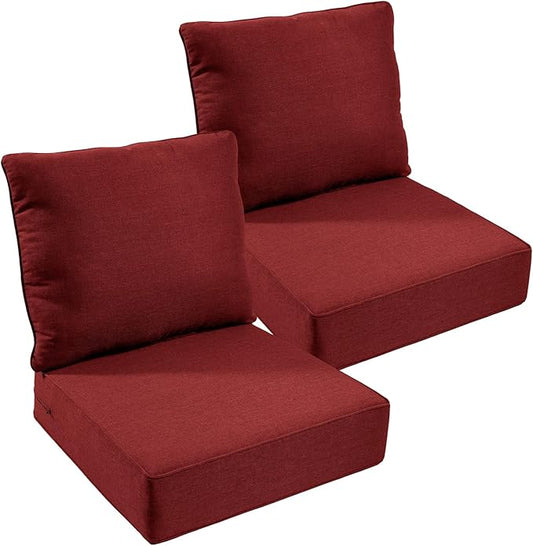 Outdoor Chair Cushions Set of 2, Waterproof 24x24 Patio Chair Cushion, Couch by moosprr