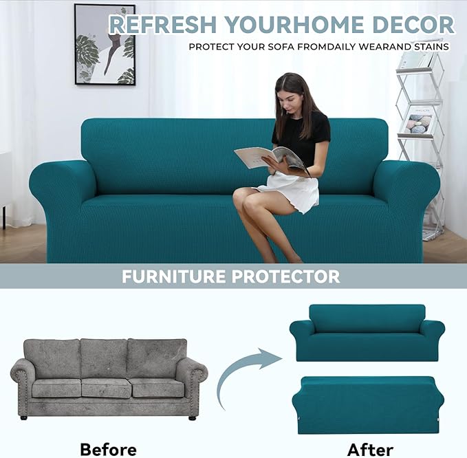 LURKA Stretch Sofa Slipcovers 1 Piece Couch Covers - Image 3