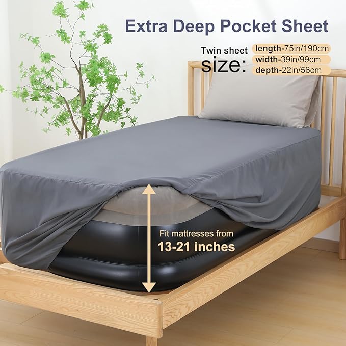 Lewondr Extra Deep Pocket Twin Sheet - Image 3