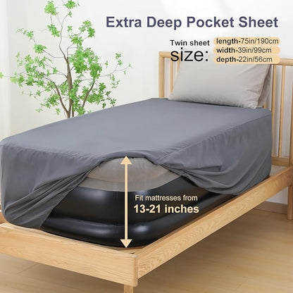 Lewondr Extra Deep Pocket Twin Sheet - Image 3