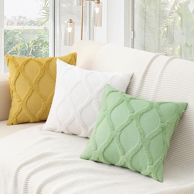 decorUhome Throw Pillow Covers 18x18 Inch Set of 2, Soft Plush Faux Fur Wool - Image 7