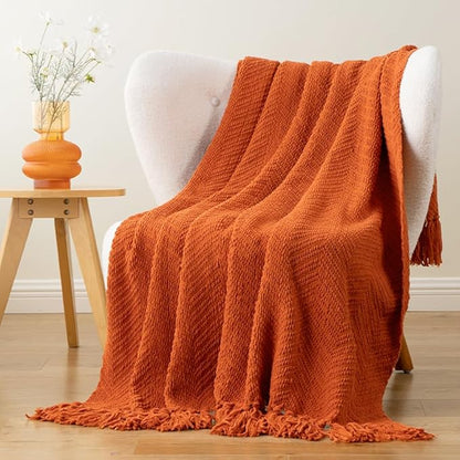 BATTILO HOME Burnt Orange Throw Blanket - Image 2
