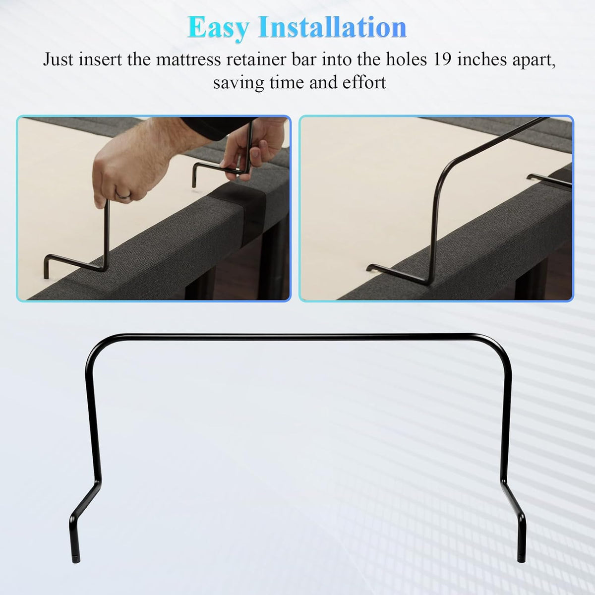 19 inches 63003441 across mattress retainer bar for, package contents