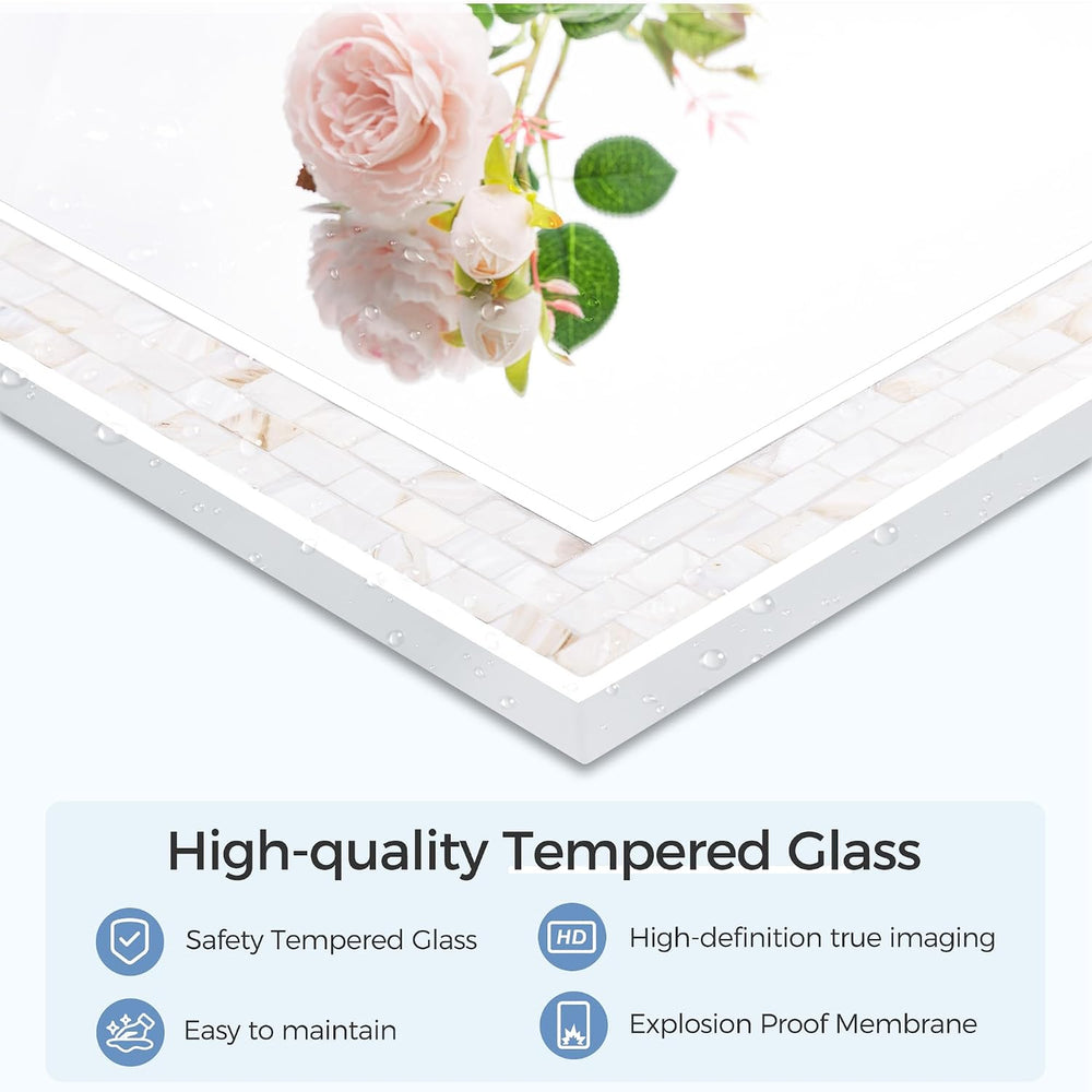 30 x 48 Inch Bathroom Mirror, White Large Mosaic Vanity Mirrors