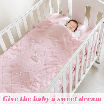 Wowelife Baby Girl Crib Bedding Set, Boho 3-Piece Crib Comforter Set - Image 3