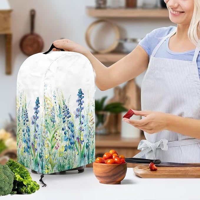 Blue Green Floral Coffee Machine Dust Cover Appliance Dust Covers Anti - Image 3