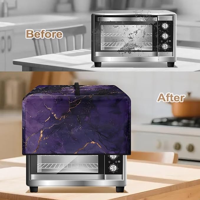 Microwave Oven Dust Cover, Marble Foldable Decorative Air Fryer Toaster Oven - Image 4