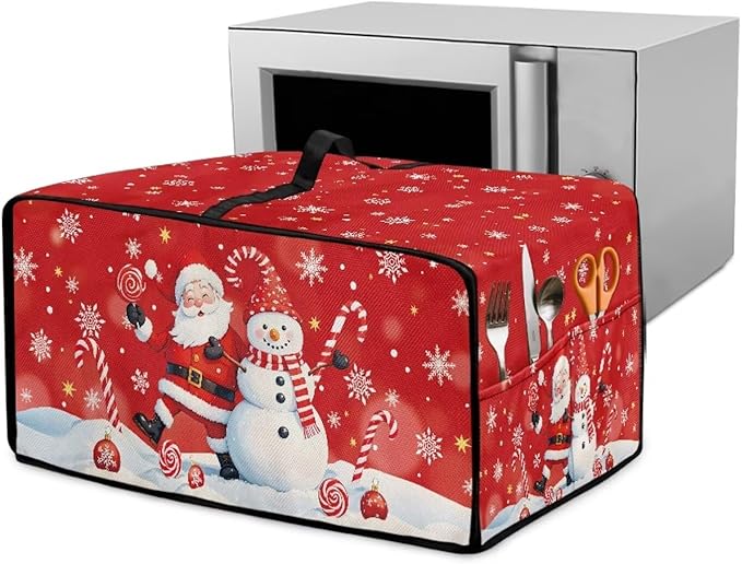 Christmas Toaster Oven Dust Cover Dustproof Smart Oven Air Fryer Microwave Cover by Garucesta