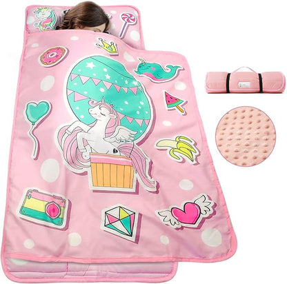 TANOSHII® Toddler Nap Mat with Pillow and Blanket, Portable Kids Sleeping Mats by TANOSHII