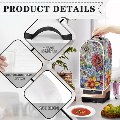 Boho Floral Blender Dust Cover Anti Fingerprint Polyester Stand Mixer or Coffee - Image 4