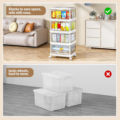 kmiectse clear storage bins with lids - 4 showing dimensions