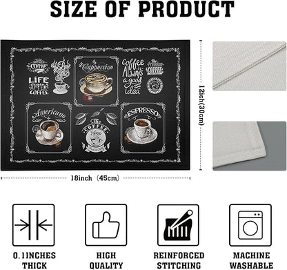Giwawa Coffee Placemts Set of 4, Washable Heat-Resistant Linen Placemats - Image 4
