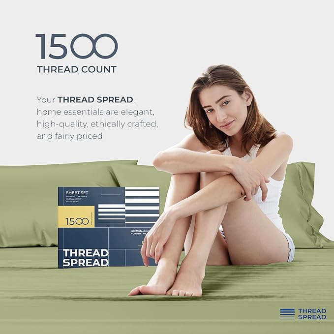 THREAD SPREAD 100% Egyptian Cotton Sheets Queen Size - Image 8