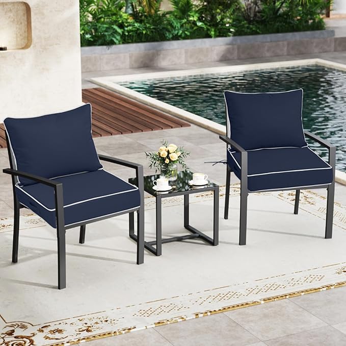Deep Seat Outdoor Cushions Set of 2, UV&Fade Resistant Deep Seat Patio Cushions - Image 6