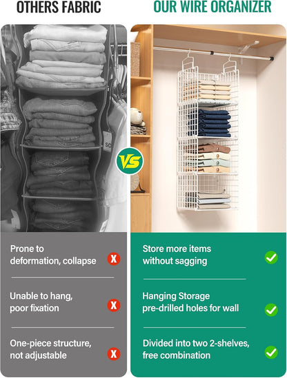 hanging closet organizer, 4 tier metal closet organizers showing dimensions