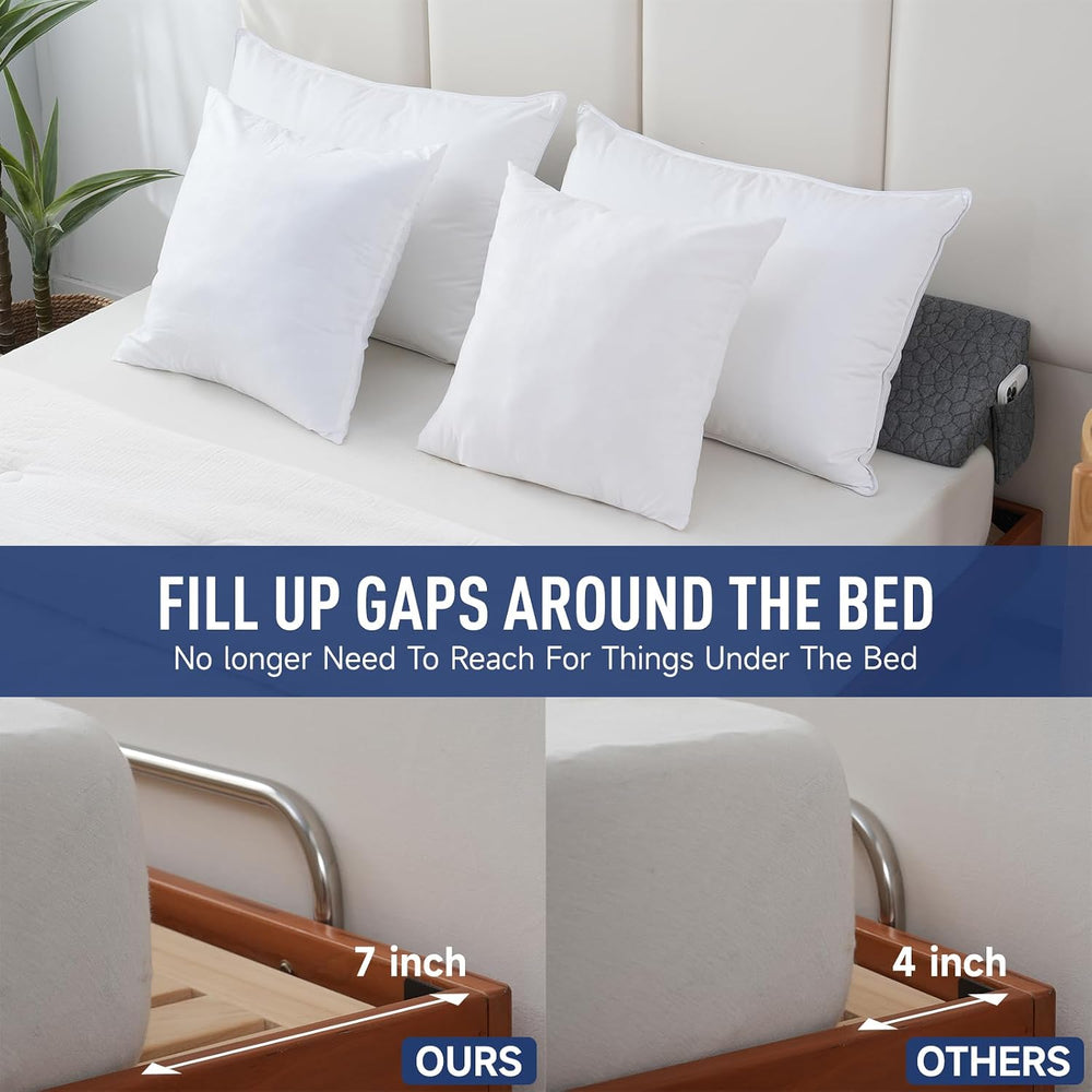 Patented Bed Wedge Pillow for Headboard Gap, Filler Between Mattress Gaps (0-...