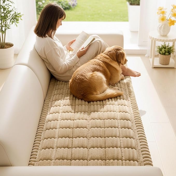 Smiry Couch Cover for Dogs Washable, Non Slip Fuzzy Pet Couch Covers for 3 - Image 2