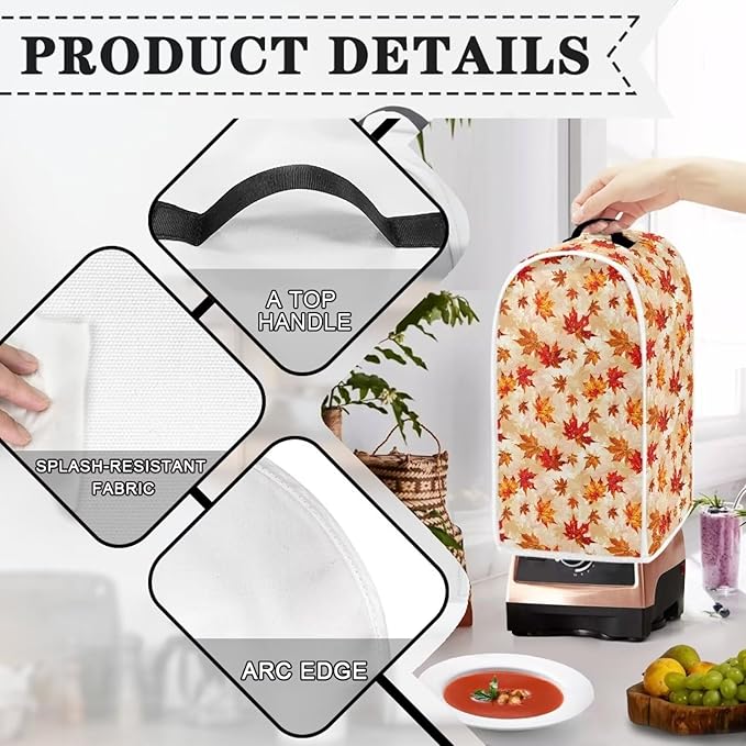 Fall Maple Leaf Dust Cover for Blender Thanksgiving Kitchen Decor Blender - Image 4