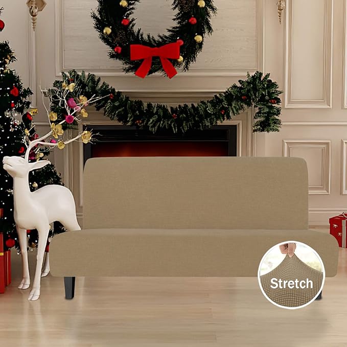 Easy-Going Stretch Futon Slipcover Armless Futon Bed Cover Furniture Protector - Image 2