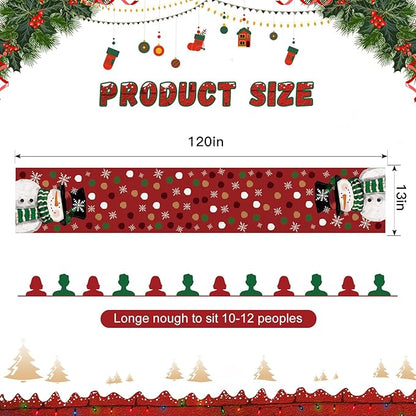 OTOSTAR Snowman Snowflake Christmas Table Runner, Xmas Seasonal Winter Holiday - Image 5