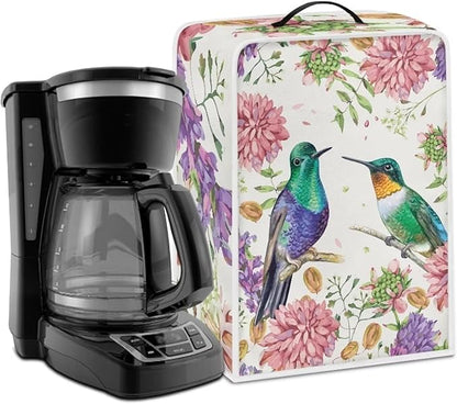 Mumeson Hummingbird Floral Coffee Maker Cover Washable Coffee Machine Cover by Mumeson