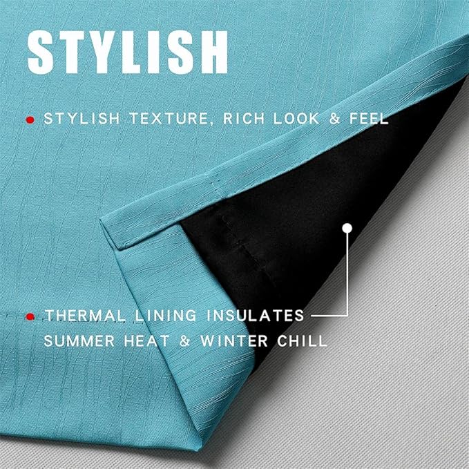 G2000 100% Blackout Curtains for Bedroom Living Room 63 Inch Length Turquoise - Image 4