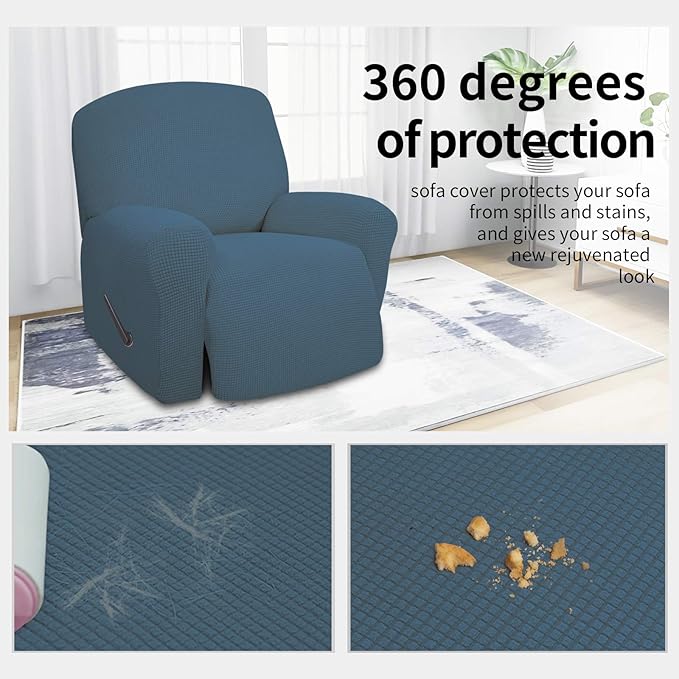 Easy-Going 4 Pieces Oversized Recliner Stretch Sofa Slipcover Sofa Cover - Image 3