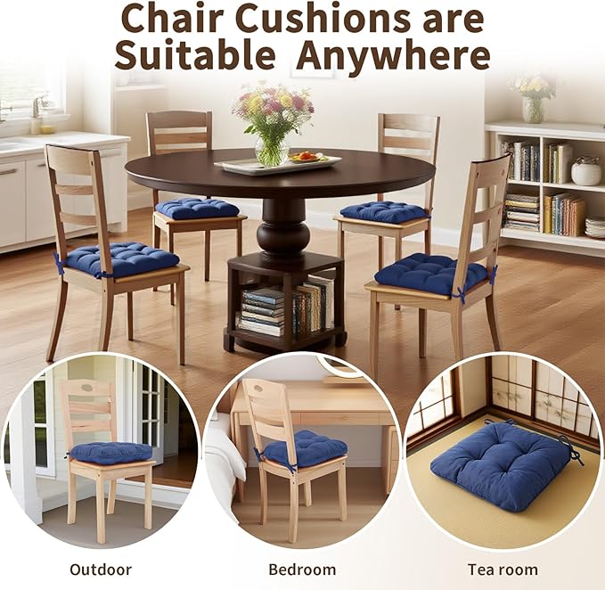 Chair Cushions for Dining Chairs, Tufted Foam Kitchen Chair, Non-Slip Seat - Image 5
