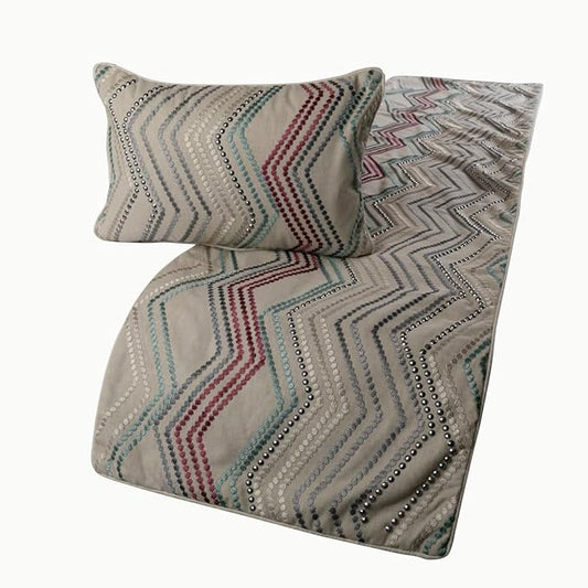 The HomeCentric King Queen Twin Beige Linen Bed Runner Without Pillow Cover by TheHomeCentric