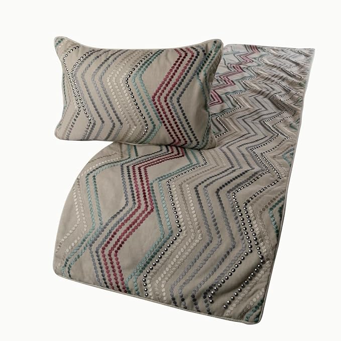 The HomeCentric King Queen Twin Beige Linen Bed Runner Without Pillow Cover by TheHomeCentric