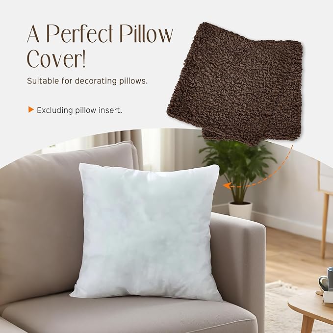 Throw Pillow Covers 18x18 Inch Solid Stretch Fabric Flexible Size Decorative - Image 7