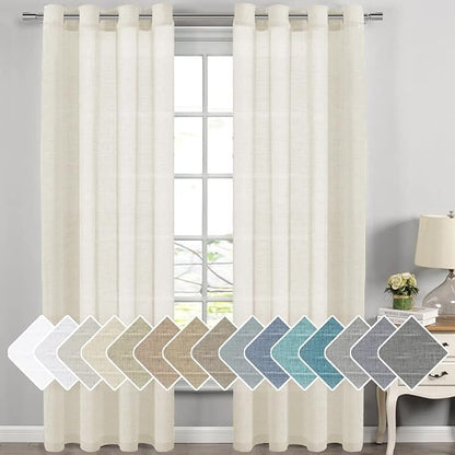 H.VERSAILTEX Natural Linen Semi Sheer Curtains by HVERSAILTEX