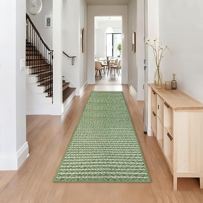 Braided Hallway Runner Rug, Super Absorbent Kitchen Mats by winolive