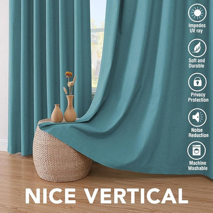 H.VERSAILTEX Linen Blackout Curtains 84 Inches Long 100% Absolutely Blackout - Image 7