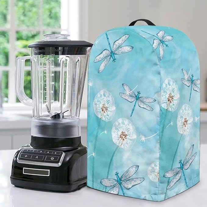 Blue Dandelion Flower Drawstring Blender Dust Cover by NETILGEN