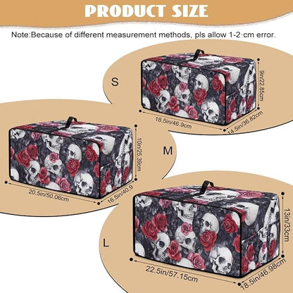 Skull Red Rose Print Microwave Oven Dust Cover Toaster Oven Cover - Image 7