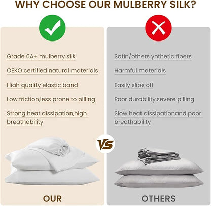 Luxury Mulberry Silk Modal King Size Sheet Set 4pc, Ultra Breathable & Cooling - Image 8