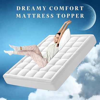 Ultra Soft Cotton Pillow Top Thick Mattress Topper Queen Size - Image 6