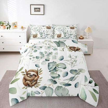 Erosebridal Girls Kawaii Animal Bedding Toddler Size Cute Sloth Comforter Set by Erosebridal