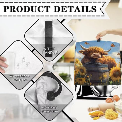 Kitchen Aid Stand Mixer Covers Highland Cow Sunflower Kitchen Appliance Dust - Image 7