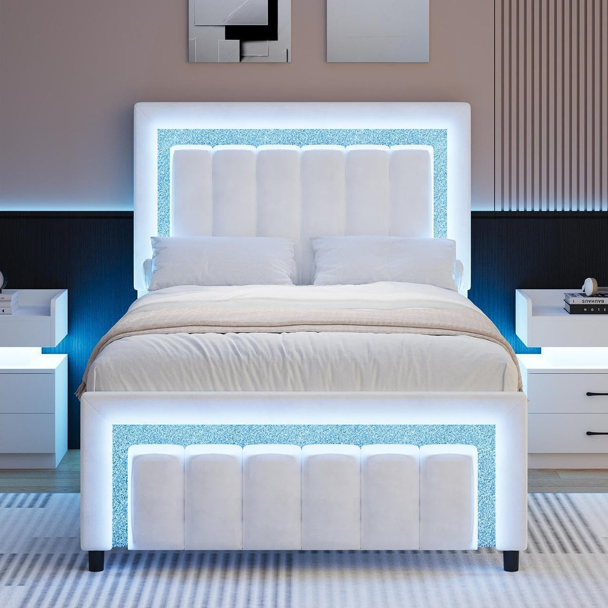 hombck twin bed frame with led lights and, main product view