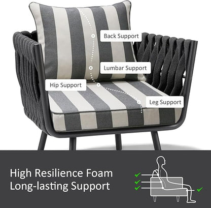 Outdoor Patio Chair Cushions Set, Water-Repellent, Fade Resistant, Deep Seat - Image 4