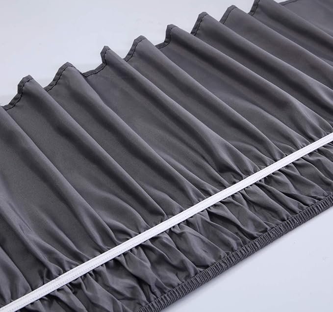 MEILA Wrap Around Bed Skirt Three Fabric Sides Elastic Dust Ruffled 14 Inch - Image 6